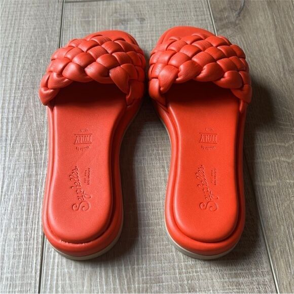 Free People Seychelles Wilma Woven Sandals Flat Slides Deep Orange US 6 NWOB - Picture 4 of 8